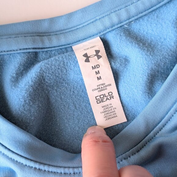 Under Armour COLD GEAR Cozy Graphic Shirt Long Sleeve Blue Womens Size: M - Picture 4 of 10